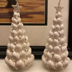 Seashell, Pearl and Glitter Christmas Trees